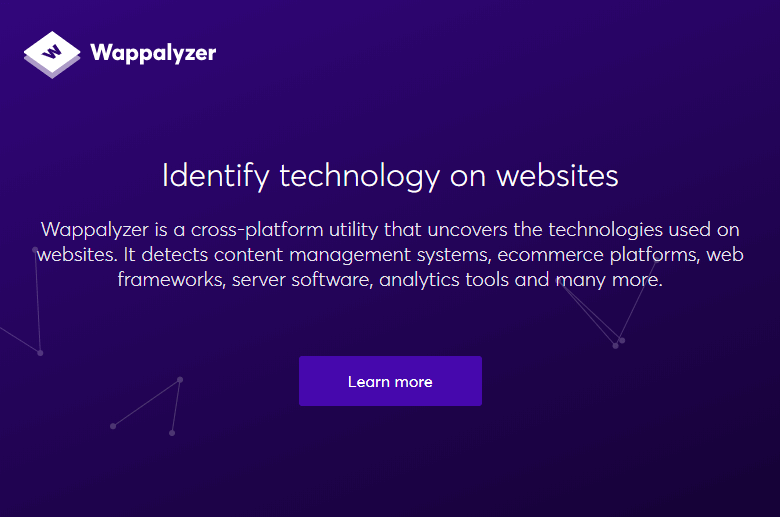 Wappalyzer Web Browser Extension